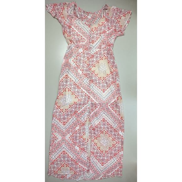 Express Women Sheer Aztec Button Front Maxi Dress Size M Coachella Festival Boho - Picture 3 of 16